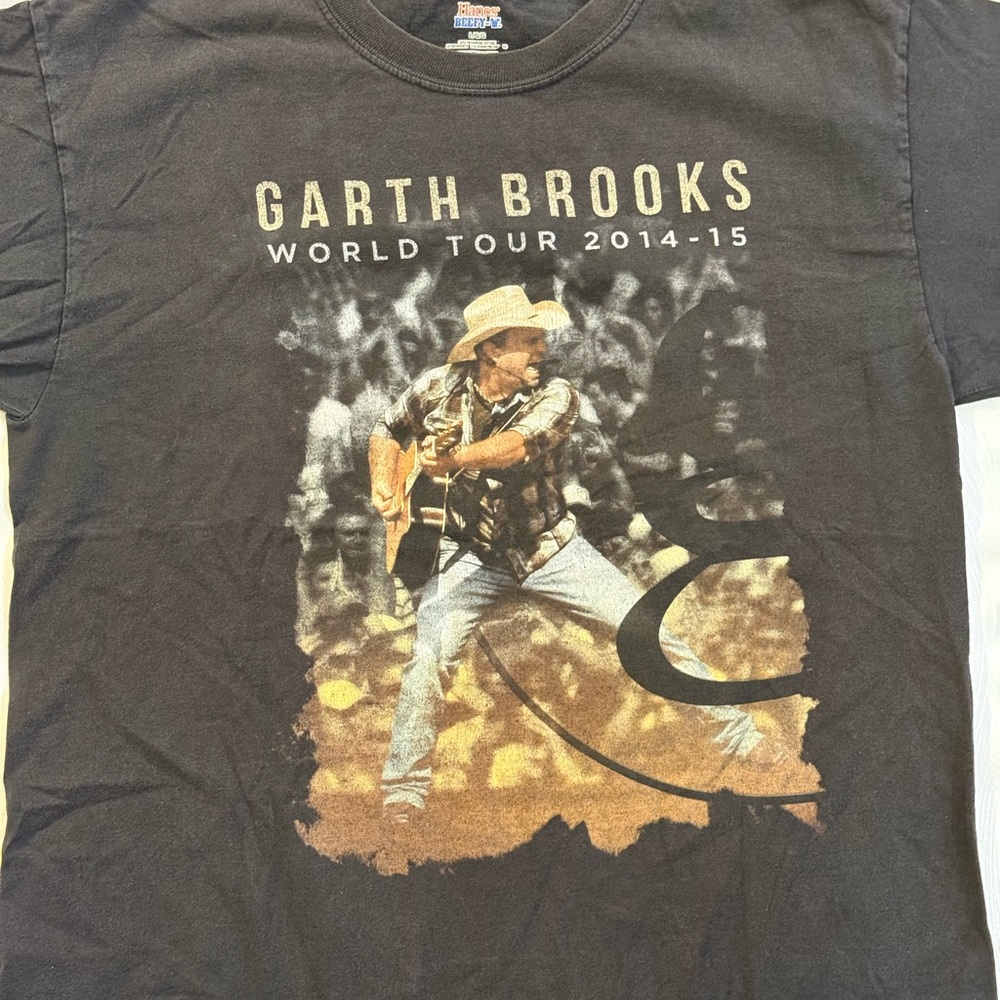 Garth Brooks World Tour 2014-15 Concert Tee Black Hanes Beefy-T XL Country Music